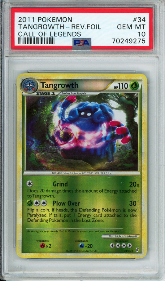 Tangrowth (Reverse Foil) - 2011 Call of Legends - #34/95 - PSA10