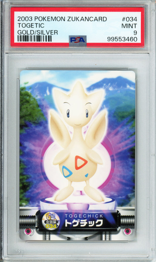 Togetic - 2003 Pokemon Zukancard - Gold/Silver - #034 - PSA9