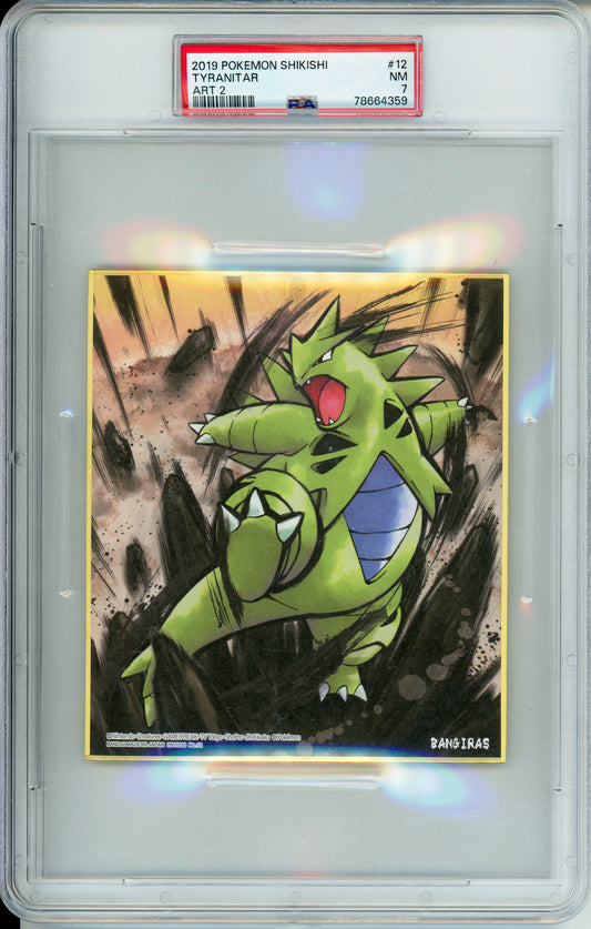 Tyranitar - 2019 Pokemon Shikishi - Art 2 - #12 - PSA7