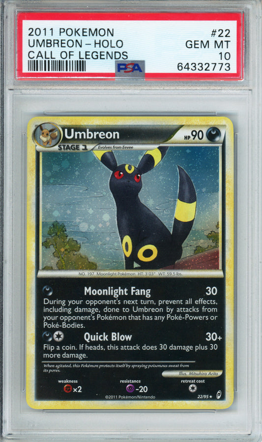 Umbreon (Holo) - 2011 Call of Legends - #22/95 - PSA10