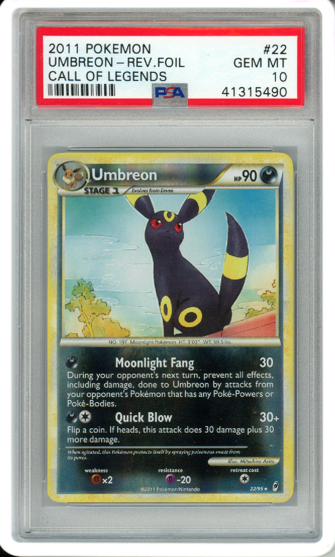 Umbreon (Reverse Foil) - 2011 Call of Legends - #22/95 - PSA10