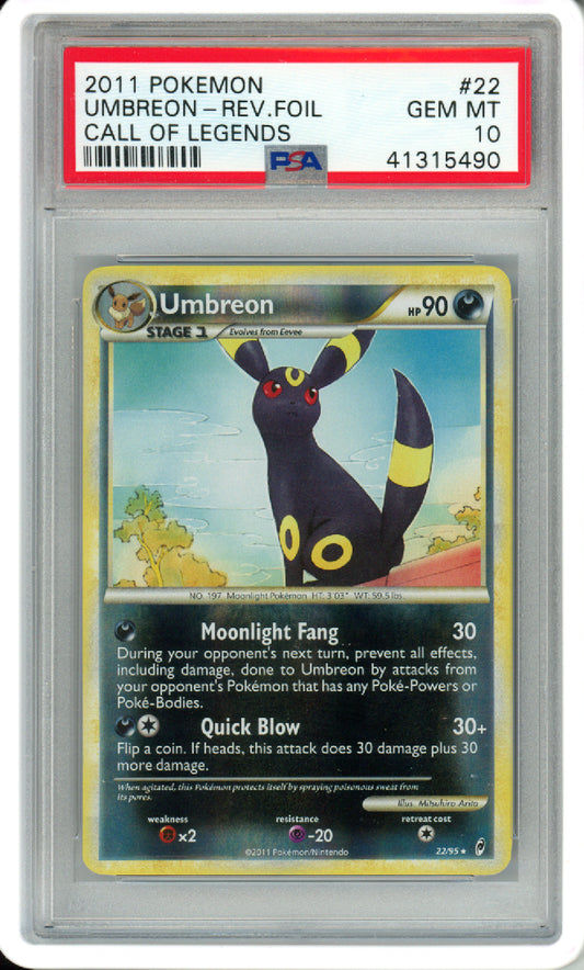 Umbreon (Reverse Foil) - 2011 Call of Legends - #22/95 - PSA10