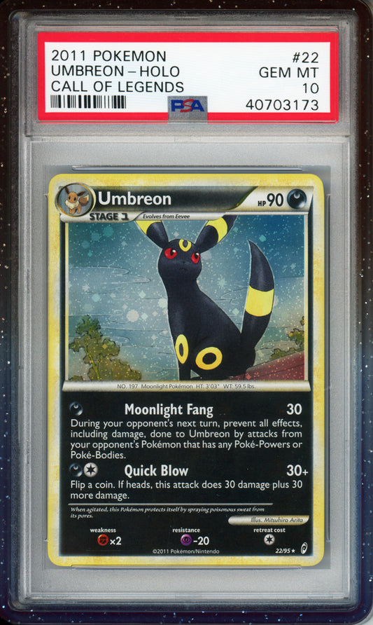 Umbreon (Holo) - 2011 Call of Legends - #22/95 - PSA10