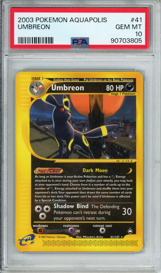 Umbreon - 2003 Aquapolis - #41/147 - PSA10