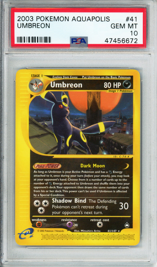 Umbreon - 2003 Aquapolis - #41/147 - PSA10