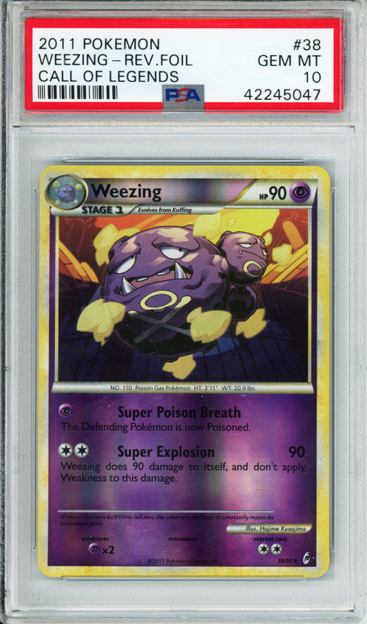 Weezing (Reverse Foil) - 2011 Call of Legends - #38/95 - PSA10