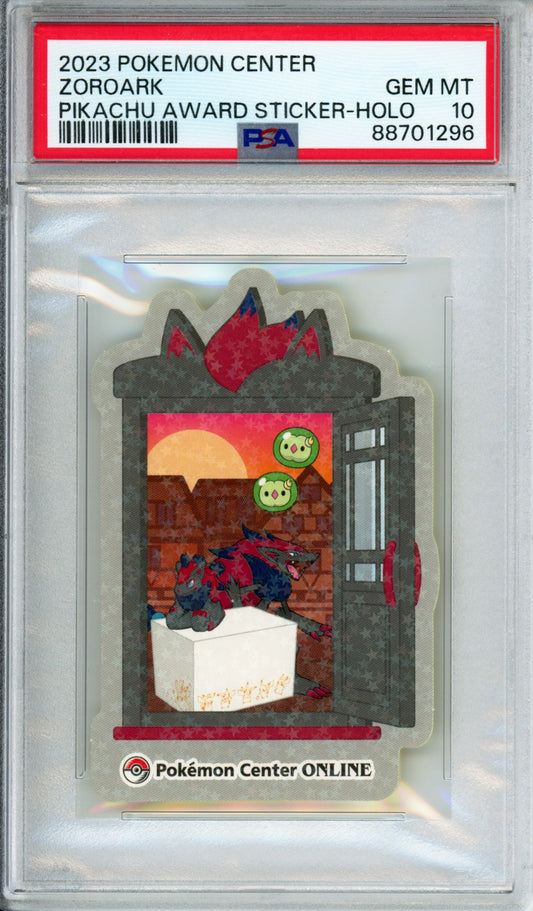 Zoroark (Holo) - 2023 Pokemon Center - Pikachu Award Sticker - PSA10